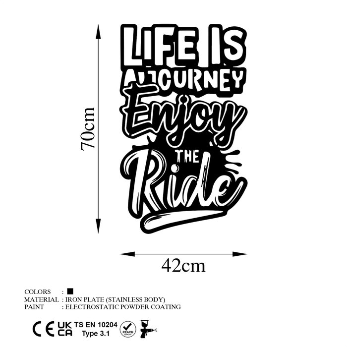 Wallity Life Is A Journey Enjoy The Ride Escultura de Pared Negra Wallity Life Is A Journey Enjoy The Ride Escultura de Pared Negra